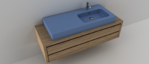 LAVOAR COMPOZIT, MODEL Nova Scatolato 1210x510x125, Pe blat, Cuvă dreapta