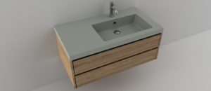 Lavoar compozit, Model Nexo, Pe mobilier, Cuvă dreapta, 960x510x50