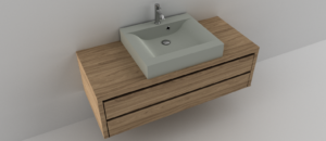 LAVOAR COMPOZIT, Model Wave, Pe blat, CUVĂ CENTRALA 605x534x114