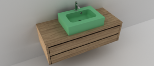 LAVOAR COMPOZIT, Model Cube, Pe blat, CUVĂ CENTRALA 605x434x120